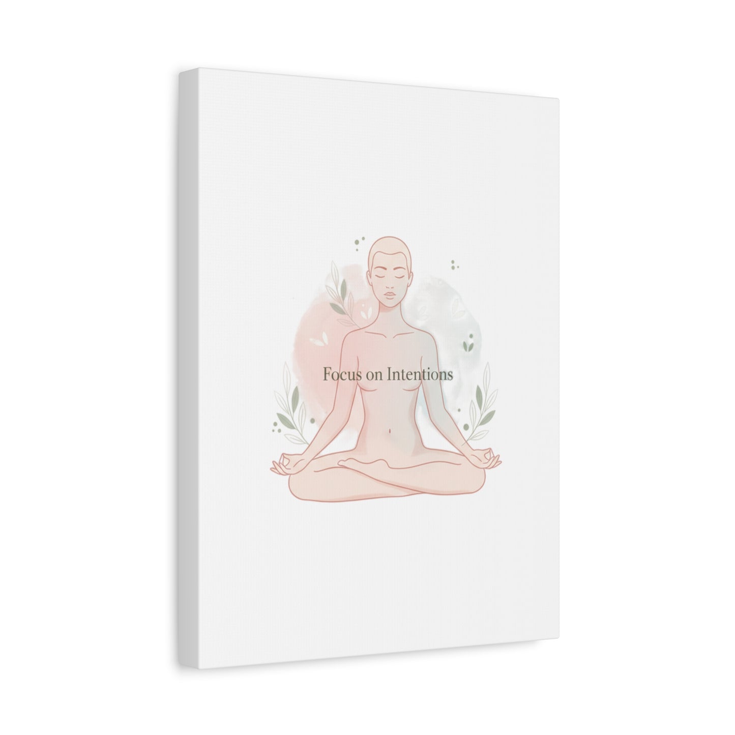 Focus on Intentions Canvas | Gentle Wellness Wall Art, Pastel Gradient Meditation Print