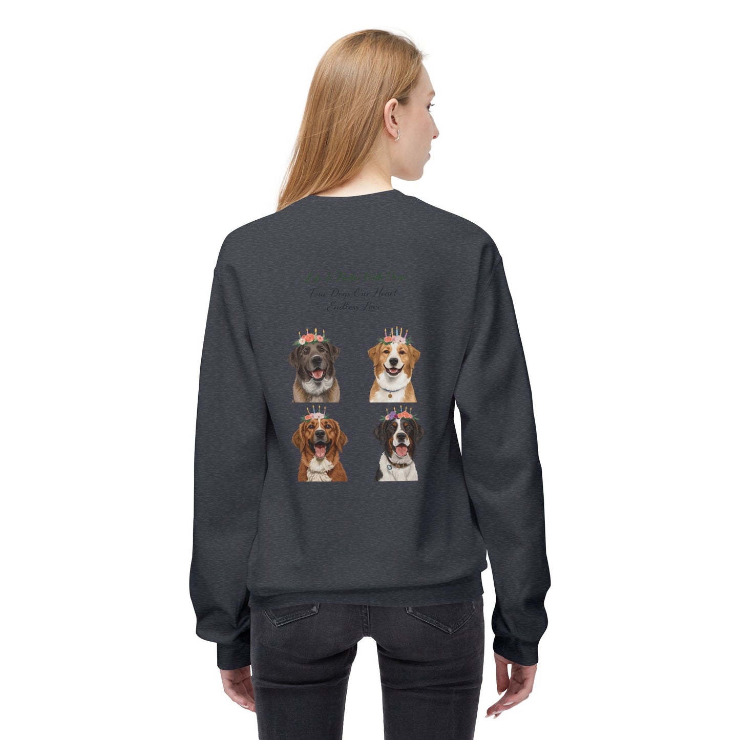 Four Dogs One Heart Sweatshirt | Eco-Limited