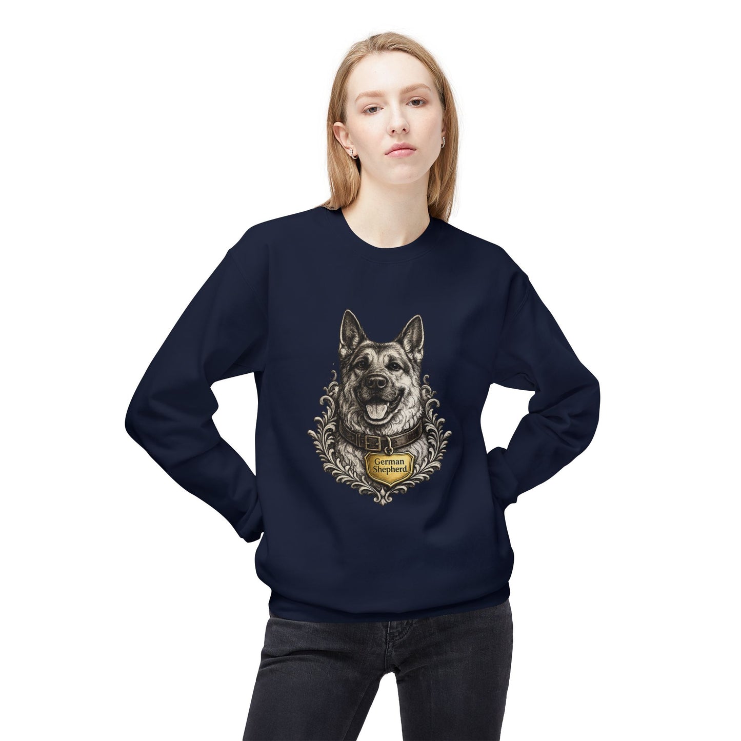 German Shepherd Ink Illustration Sweatshirt | Eco-Limited
