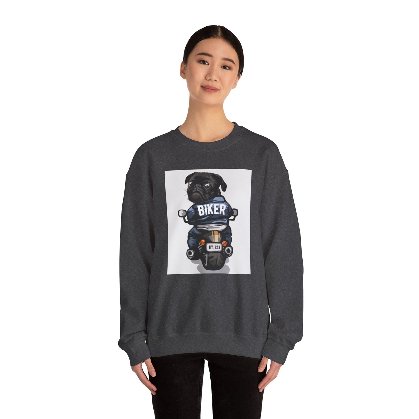 Biker Pug Graphic Sweater | Eco-Limited