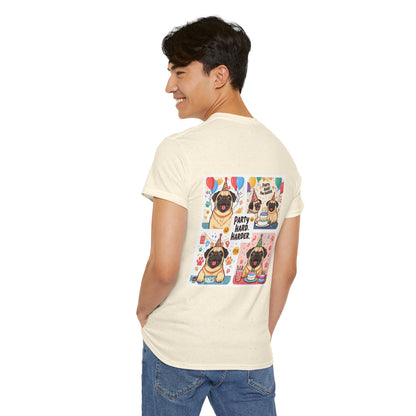 Pug Birthday Party Hard T-Shirt | Eco-Limited