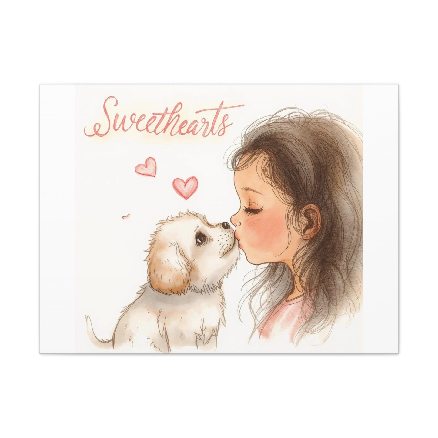 Sweethearts – Child &amp; Puppy Love Canvas | Eco-Limited