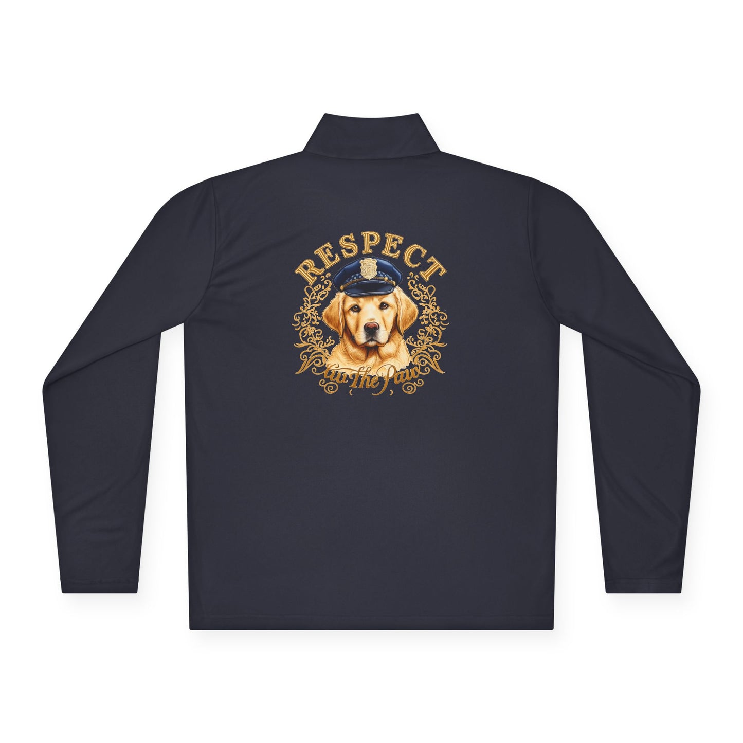 Respect The Paw Golden Retriever Quarter Zip Pullover | Eco-Limited