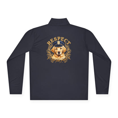 Respect The Paw Golden Retriever Quarter Zip Pullover | Eco-Limited