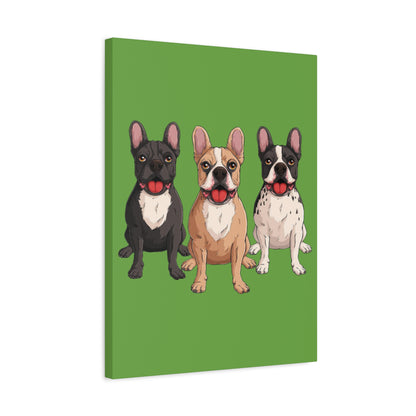 French Bulldog Trio Canvas Wall Art|Eco-Friendly - Limited