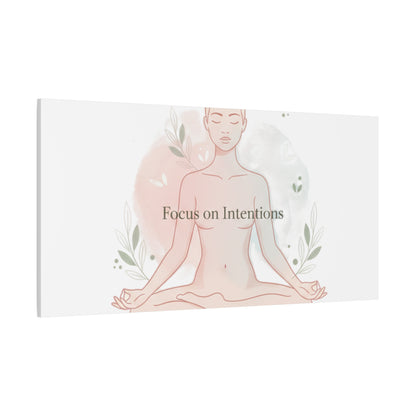 Focus on Intentions Canvas | Gentle Wellness Wall Art, Pastel Gradient Meditation Print