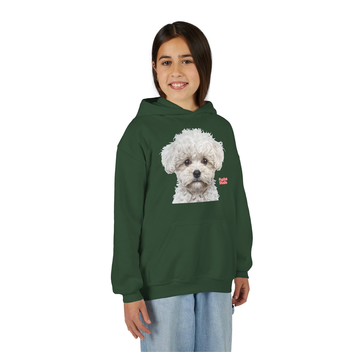 Cute White Puppy Face Youth Hoodie|Eco-Friendly - Limited