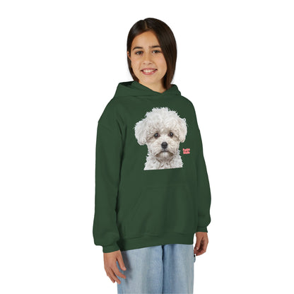 Cute White Puppy Face Youth Hoodie|Eco-Friendly - Limited