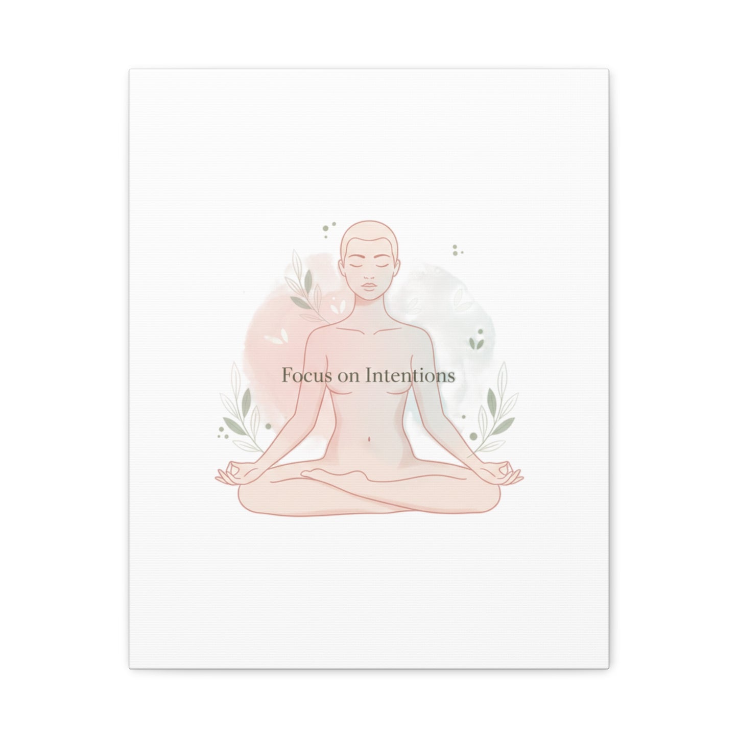 Focus on Intentions Canvas | Gentle Wellness Wall Art, Pastel Gradient Meditation Print
