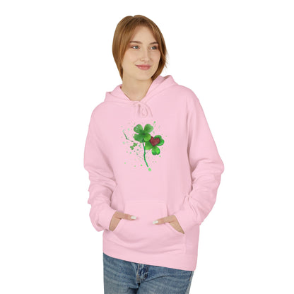 Lucky Heart Clover Watercolor Hoodie | Eco-Limited