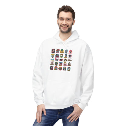Retro Pop Culture Character Grid Hoodie|Eco-Friendly - Limited