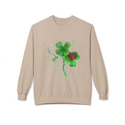 Lucky Love Clover Watercolor Sweatshirt | Eco-Limited