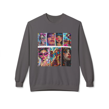 Pop Art Portrait Collage Graphic Sweatshirt