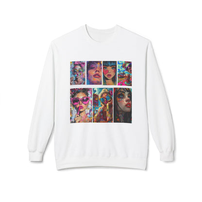 Pop Art Portrait Collage Graphic Sweatshirt