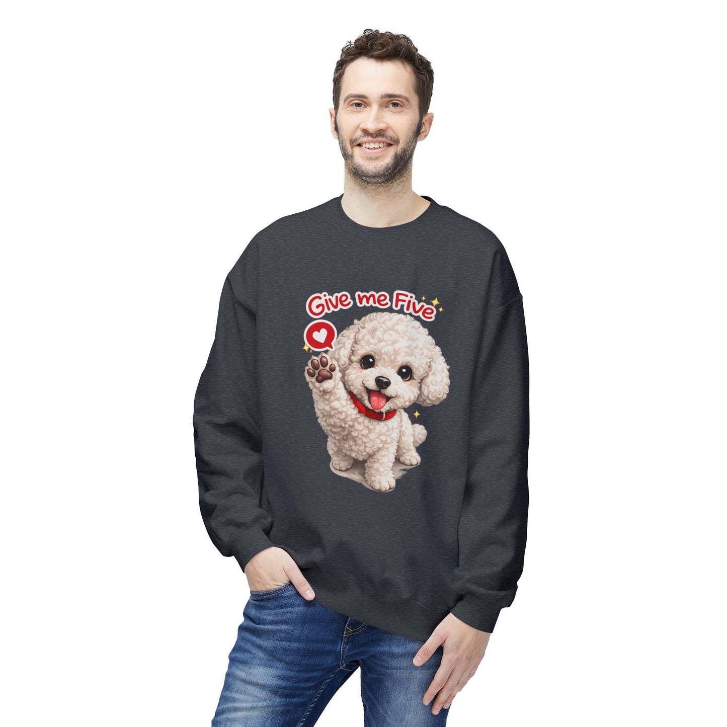 Give Me Five Cute Dog Sweatshirt | Eco-Limited