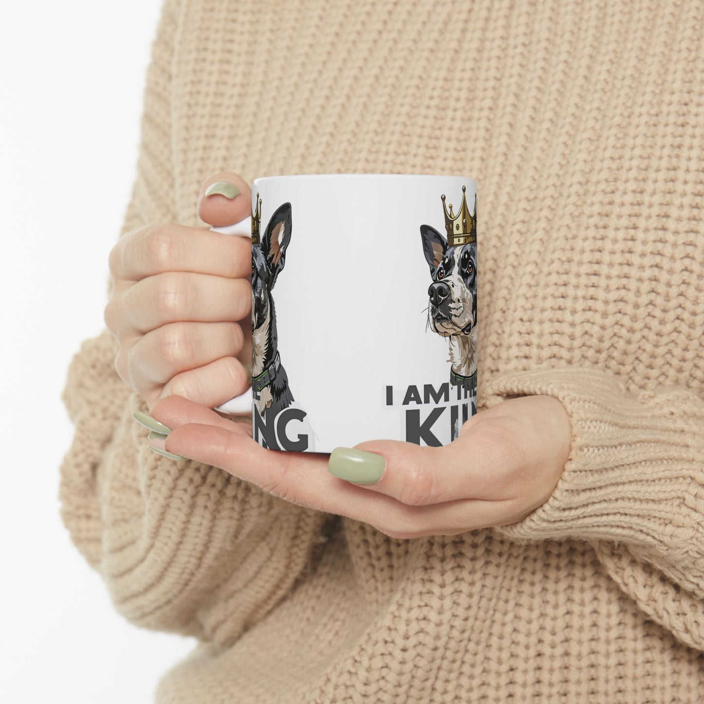 I Am the King Crowned Dog Ceramic Mug