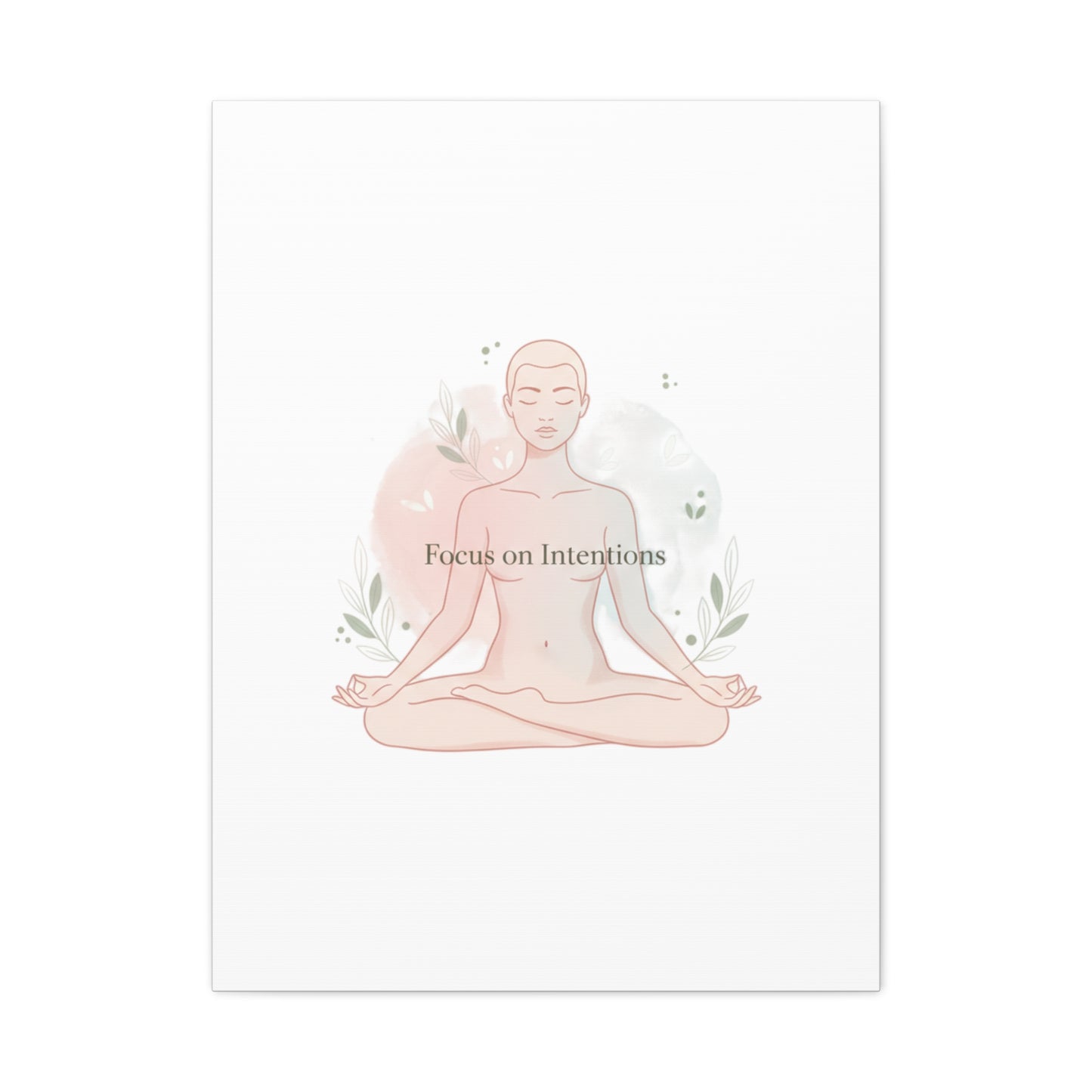 Focus on Intentions Canvas | Gentle Wellness Wall Art, Pastel Gradient Meditation Print