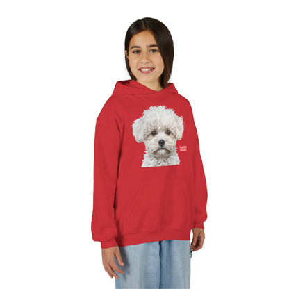 Cute White Puppy Face Youth Hoodie|Eco-Friendly - Limited