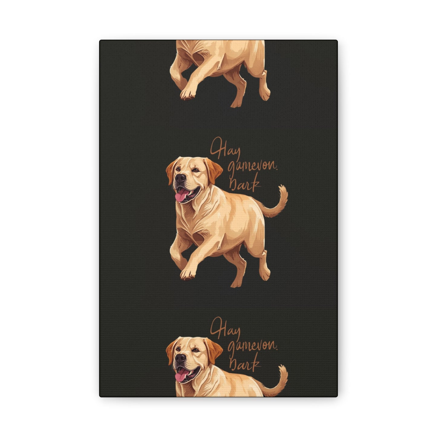 Happy Gamelon Bark Dog Canvas Wall Art | Eco-Limited