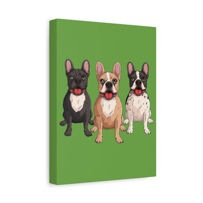 French Bulldog Trio Canvas Wall Art|Eco-Friendly - Limited