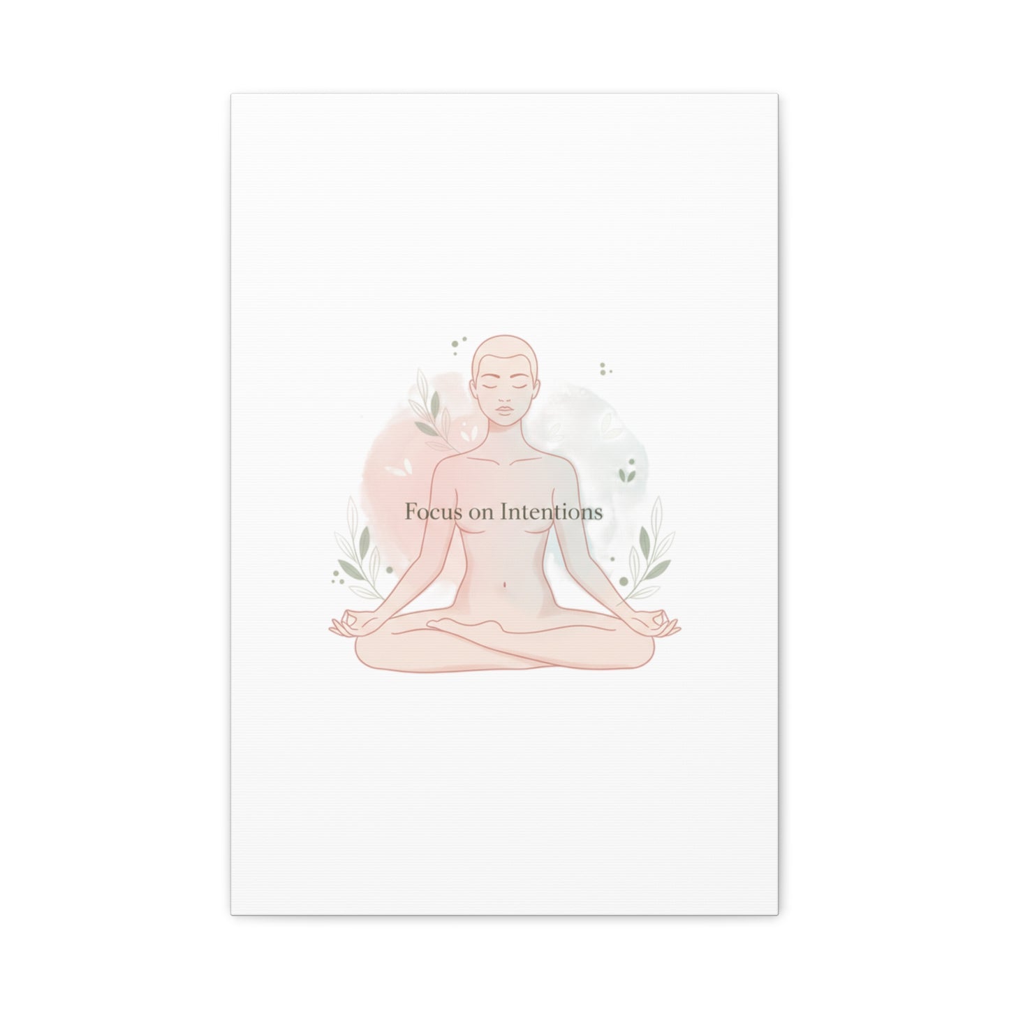 Focus on Intentions Canvas | Gentle Wellness Wall Art, Pastel Gradient Meditation Print