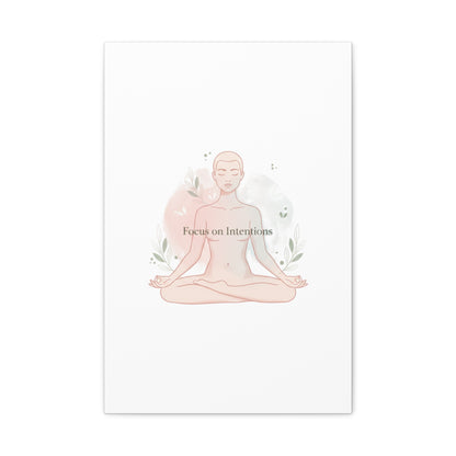 Focus on Intentions Canvas | Gentle Wellness Wall Art, Pastel Gradient Meditation Print