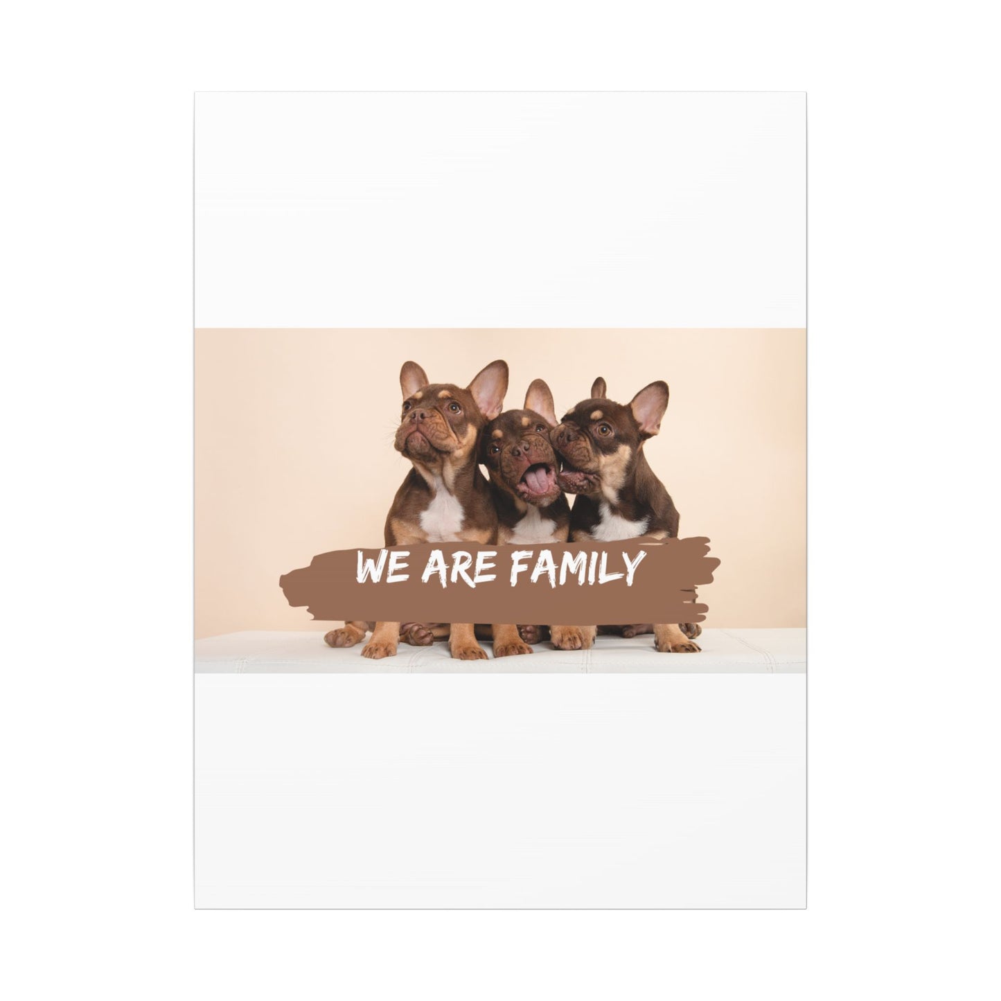 We Are Family French Bulldog Canvas Wall Art