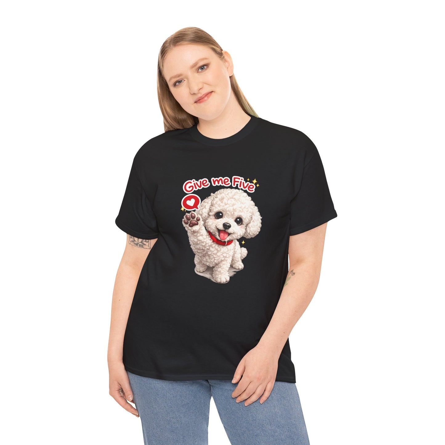 Give Me Five Cute Dog T-Shirt | Eco-Limited