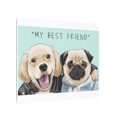 Cute Pug & Puppy Matte Stretched Print