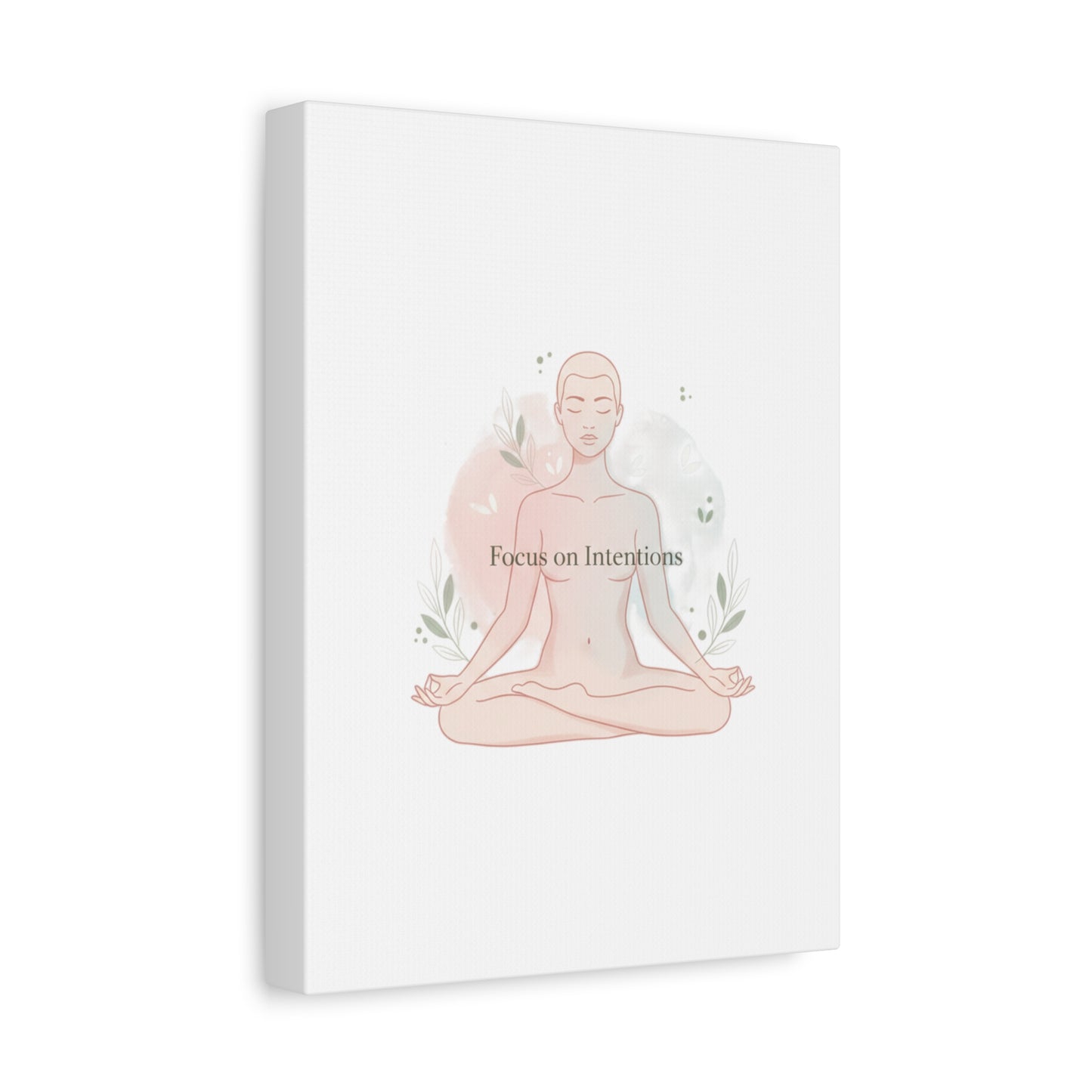 Focus on Intentions Canvas | Gentle Wellness Wall Art, Pastel Gradient Meditation Print