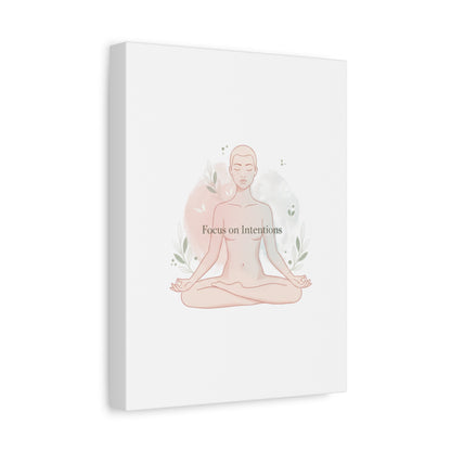 Focus on Intentions Canvas | Gentle Wellness Wall Art, Pastel Gradient Meditation Print