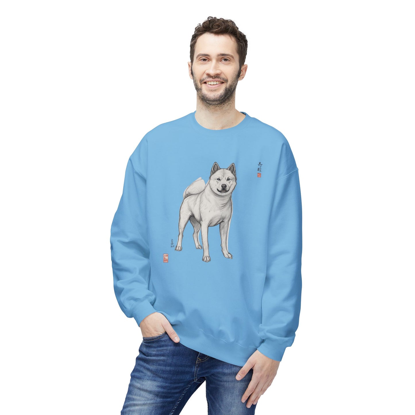 Korean Jindo Ink Illustration Sweatshirt | Eco-Limited