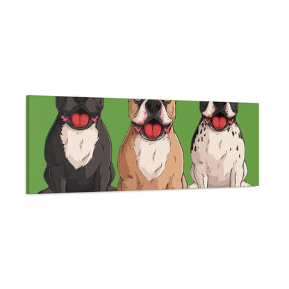 French Bulldog Trio Canvas Wall Art|Eco-Friendly - Limited