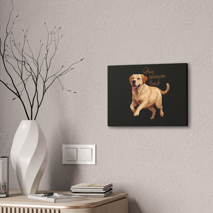 Happy Gamelon Bark Dog Canvas Wall Art | Eco-Limited