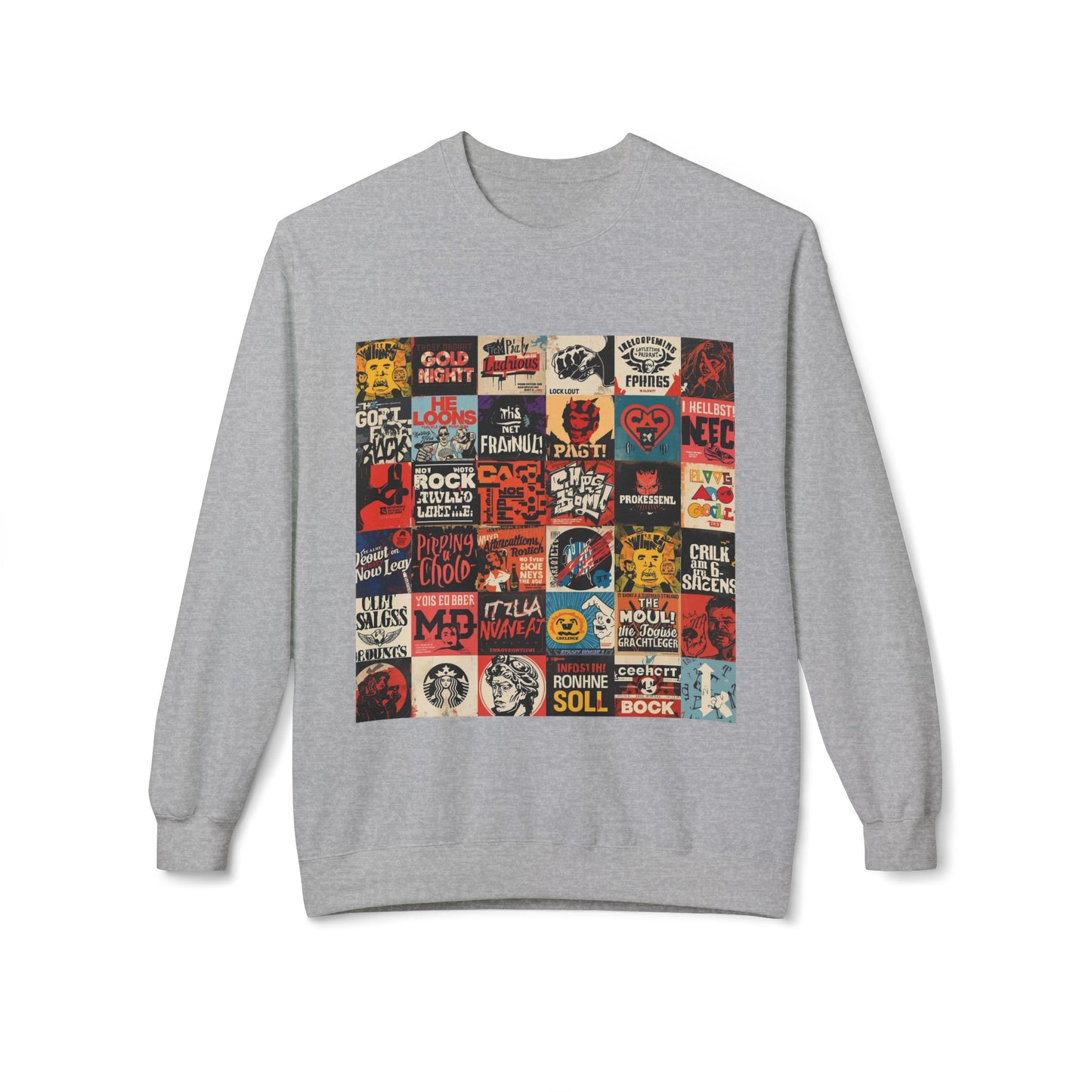 Vintage Rock Poster Collage Sweatshirt | Eco-Limited