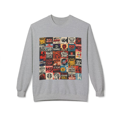 Vintage Rock Poster Collage Sweatshirt | Eco-Limited