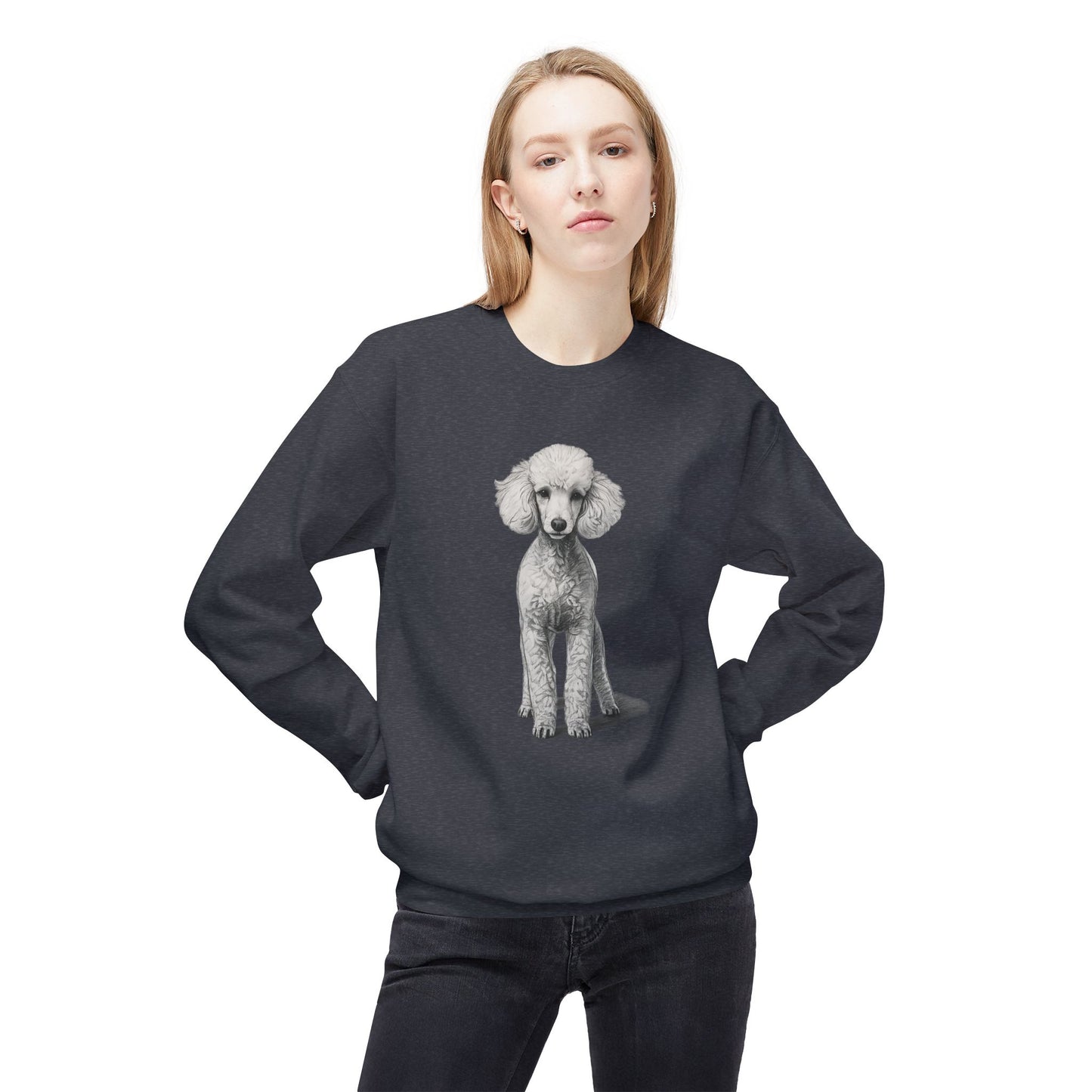 Elegant Poodle Illustration Sweatshirt | Eco-Limited