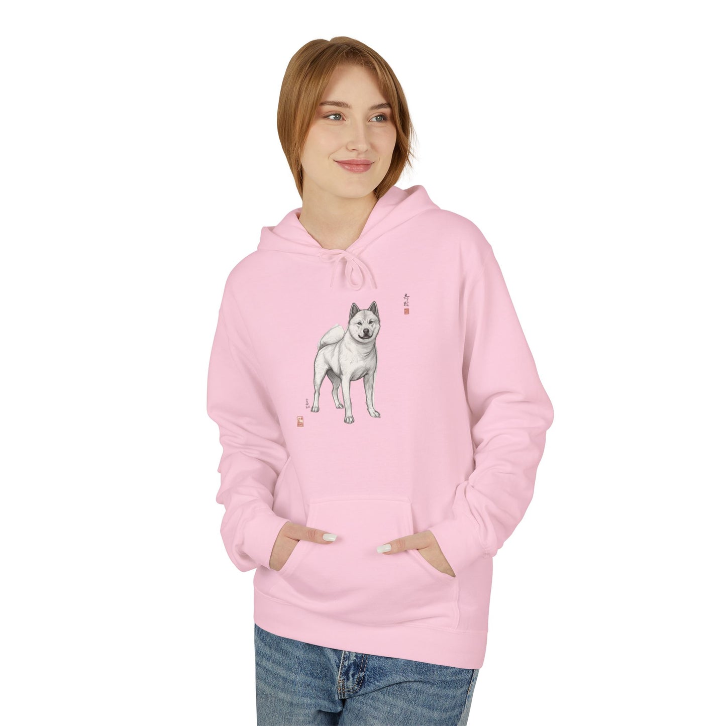 Korean Jindo Ink Illustration Hoodie | Eco-Limited