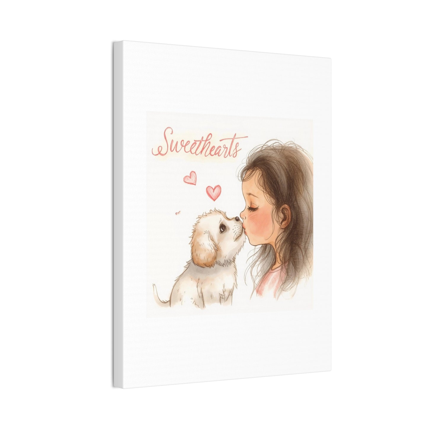 Sweethearts – Child &amp; Puppy Love Canvas | Eco-Limited