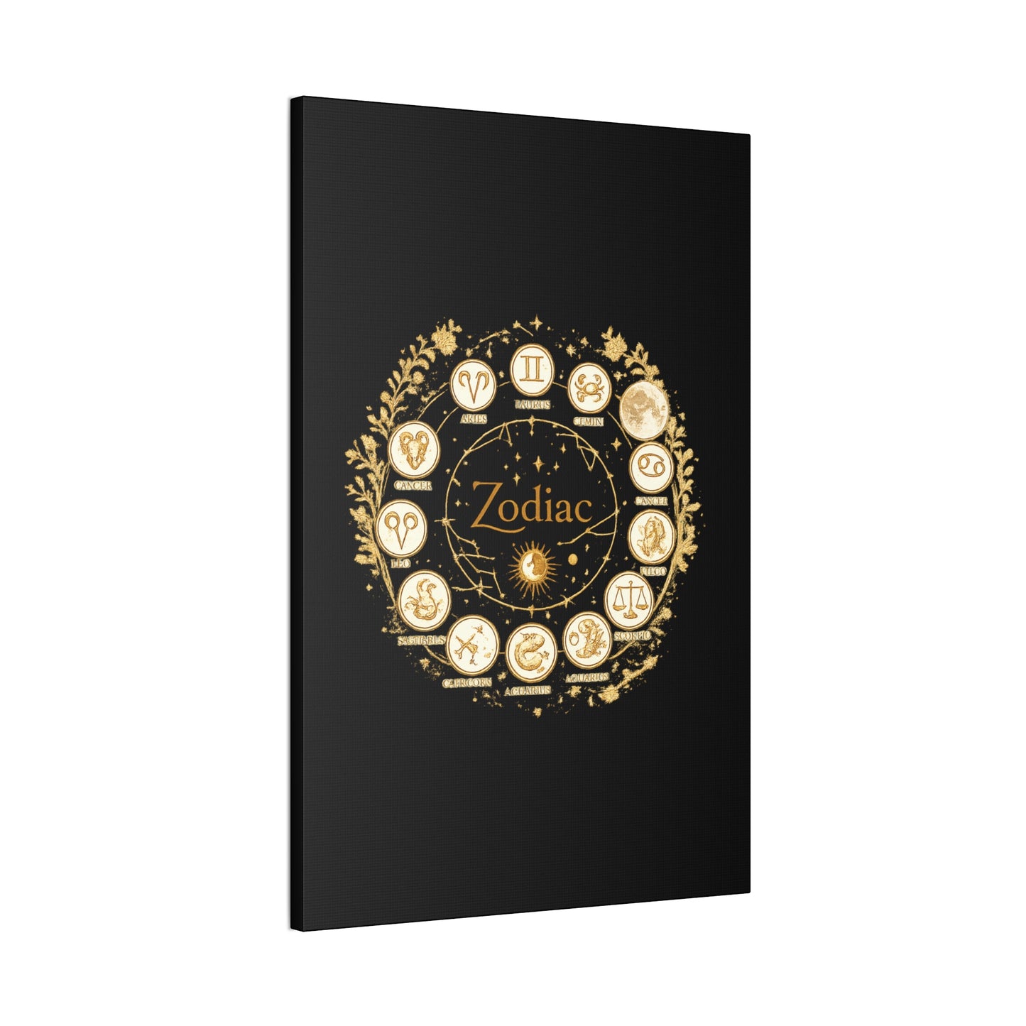 Golden Zodiac Astrology Canvas | Eco-Limited