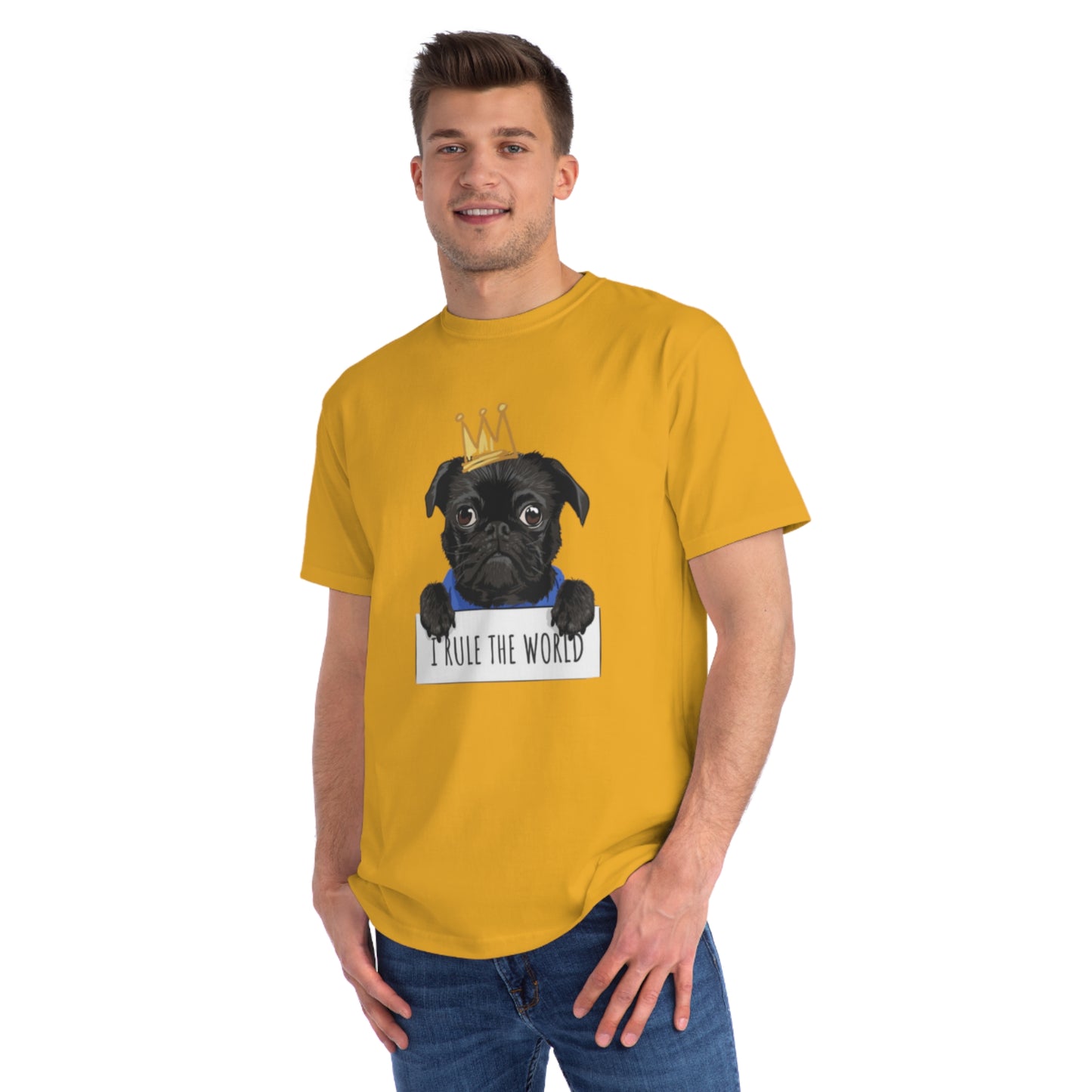 “I Rule the World” Crowned Dog Graphic Tee|Eco-Friendly