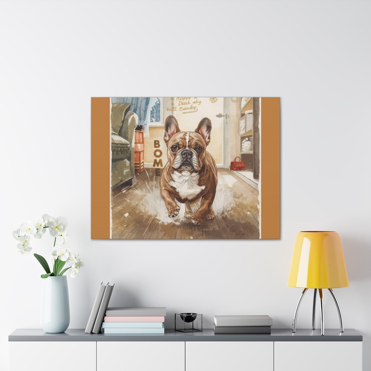 Happy Home Bulldog Canvas Art | Eco-Limited