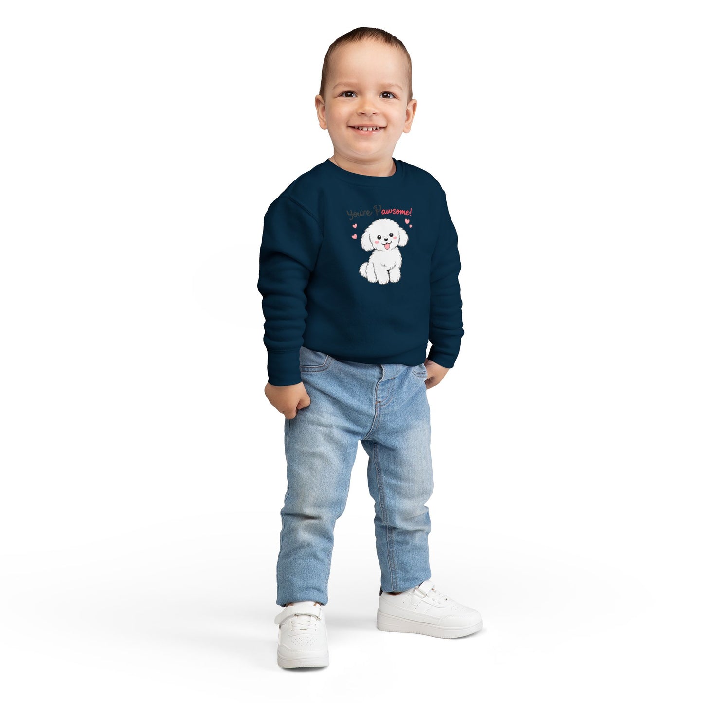 'You're Pawsome!' Cute White Puppy Kids Pullover
