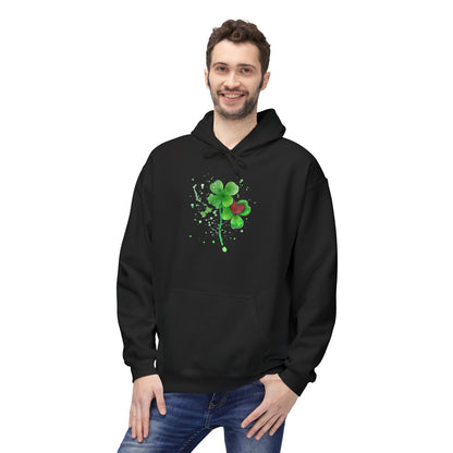 Lucky Heart Clover Watercolor Hoodie | Eco-Limited
