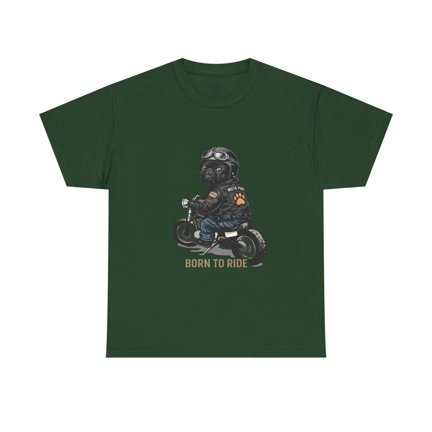 Moto Pug Born To Ride T-Shirt | Eco-Limited