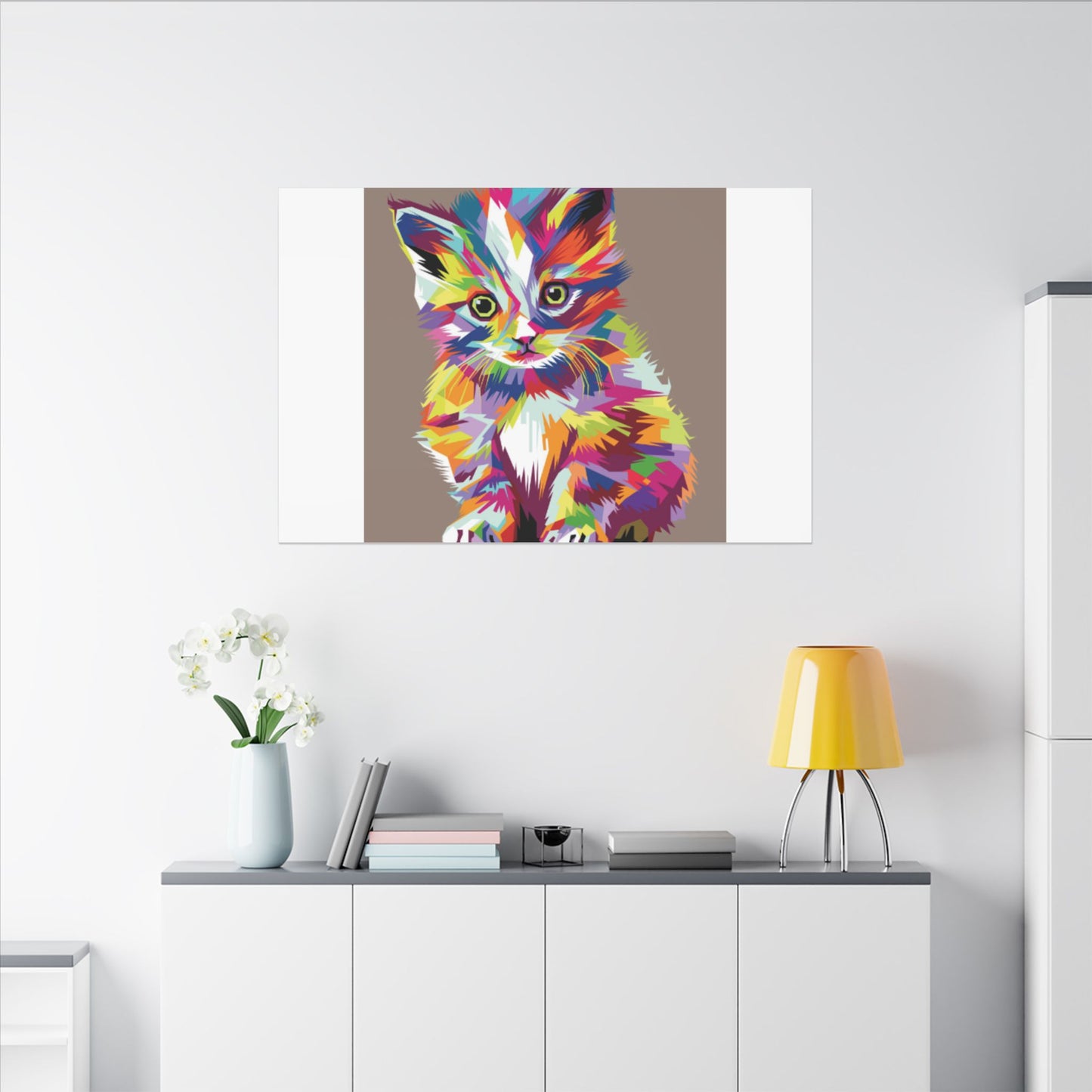 Vibrant Stretched Wall Art for Cat Lovers