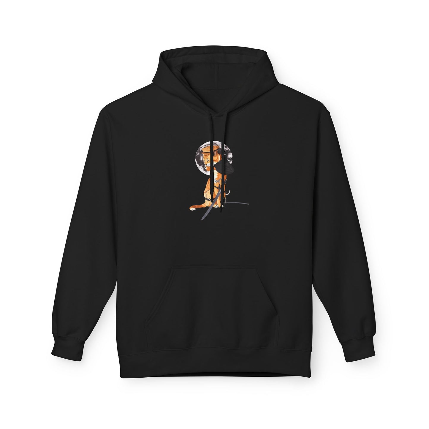 Moonlit Samurai Cat Art Hoodie