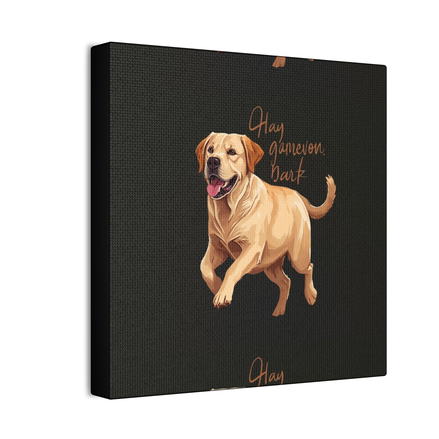 Happy Gamelon Bark Dog Canvas Wall Art | Eco-Limited
