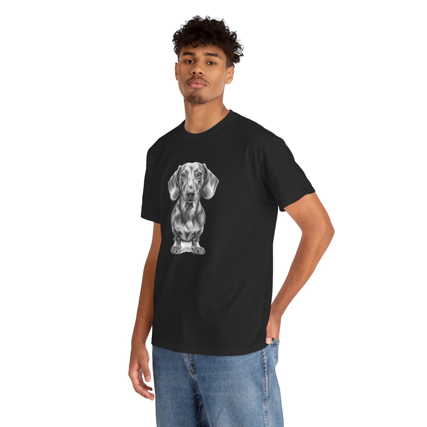 Dachshund Sketch Minimal Art T-Shirt | Eco-Limited