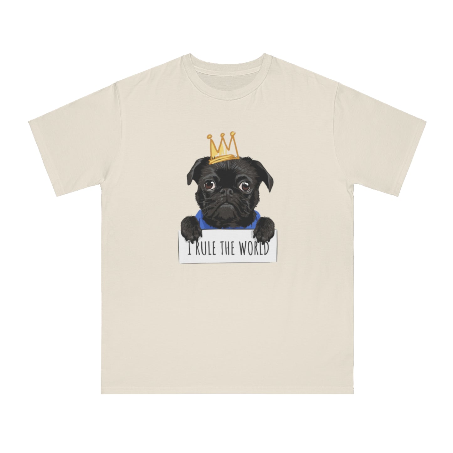 “I Rule the World” Crowned Dog Graphic Tee|Eco-Friendly